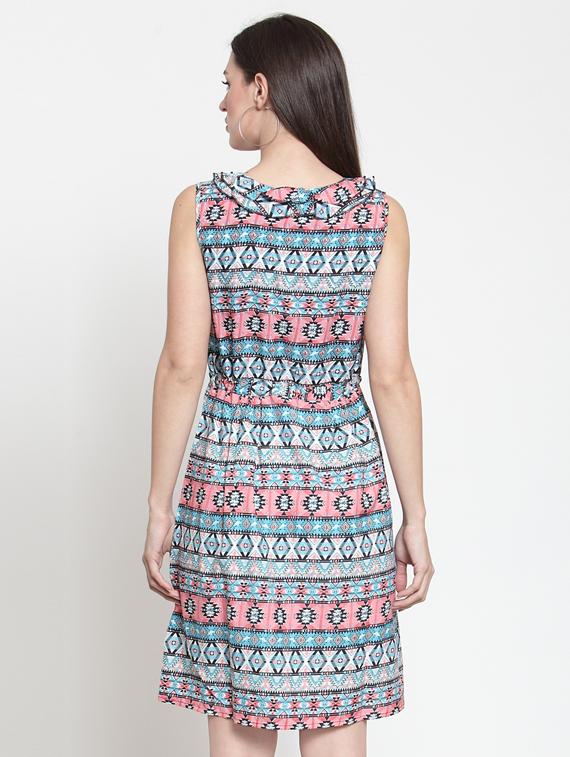 drawstring aztec a-line dress - 16045601 - Zoom Image - 3