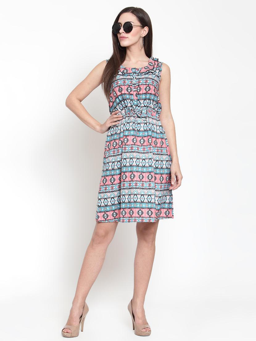 drawstring aztec a-line dress - 16045601 - Zoom Image - 4