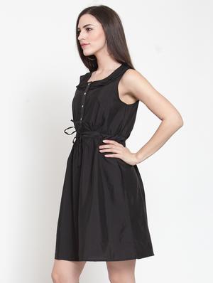drawstring ruffle trim a-line dress - 16045602 - Standard Image - 2