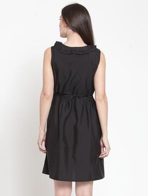 drawstring ruffle trim a-line dress - 16045602 - Standard Image - 3