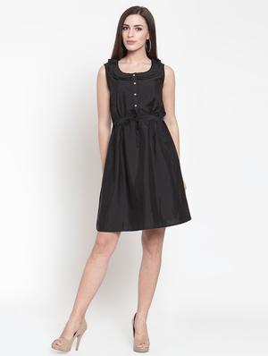 drawstring ruffle trim a-line dress - 16045602 - Standard Image - 4