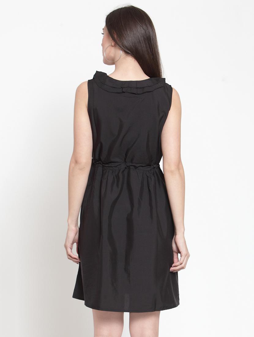 drawstring ruffle trim a-line dress - 16045602 - Zoom Image - 3