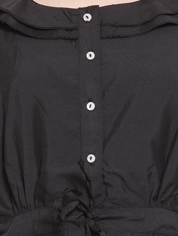 drawstring ruffle trim a-line dress - 16045602 - Zoom Image - 5