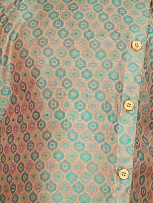 green cotton blend kurta set - 16045822 - Standard Image - 4