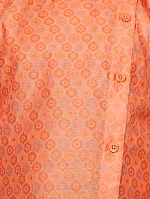 orange cotton blend kurta set - 16045823 - Standard Image - 4