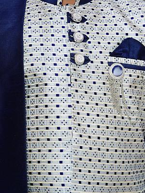 blue polyester dhoti kurta set - 16046215 - Standard Image - 4