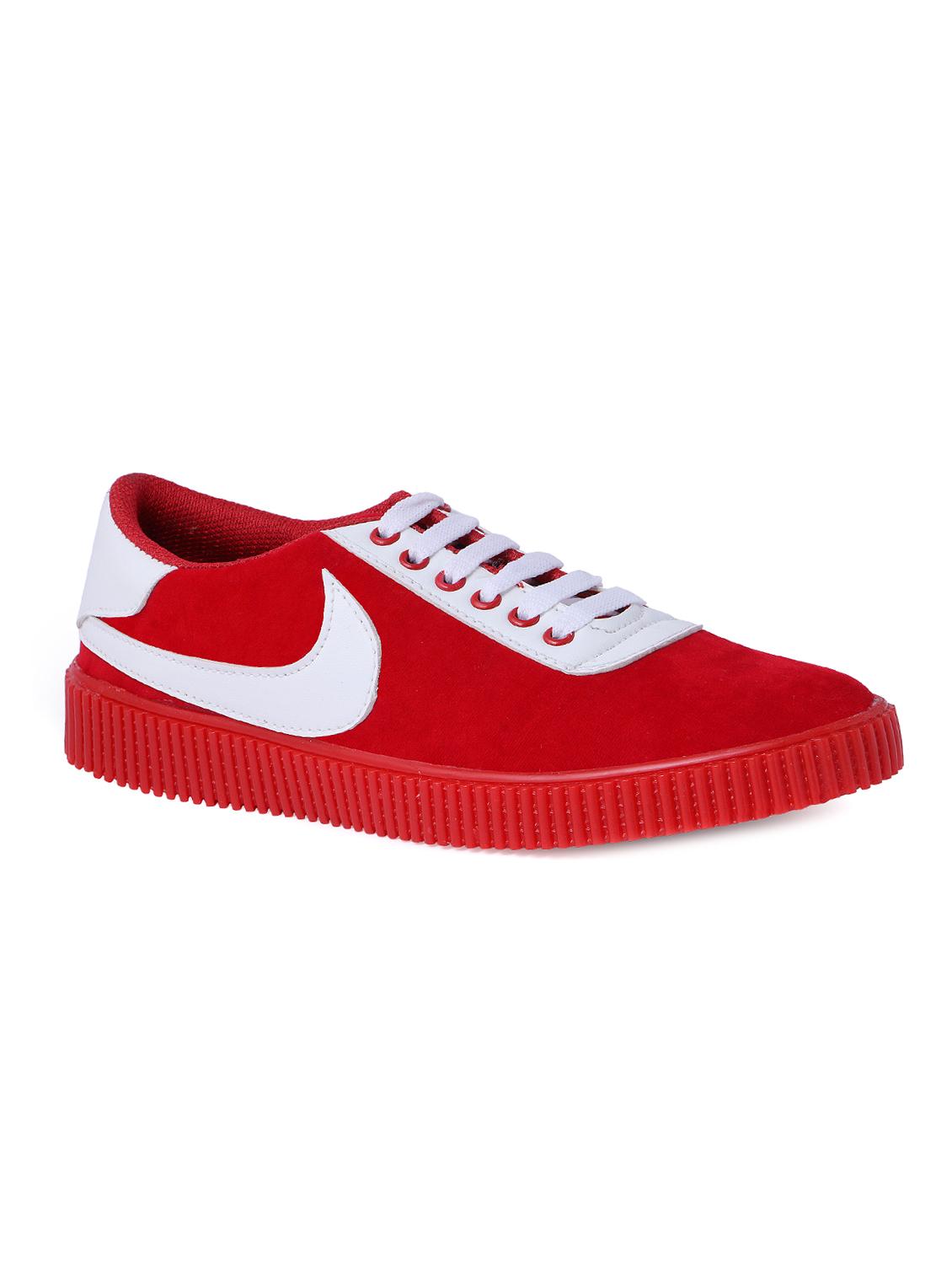 red suede lace up sneakers - 16046821 - Zoom Image - 1