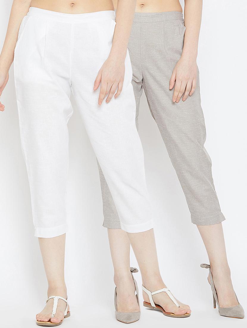set of 2 pleat detail cropped pants - 16047335 - Zoom Image - 1