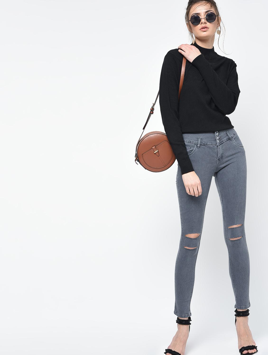 knee slit skinny fit jeans - 16047743 - Zoom Image - 1