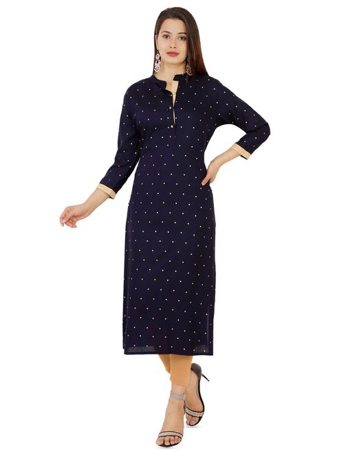 polka dot straight kurta - 16047883 - Standard Image - 1