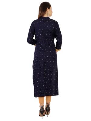 polka dot straight kurta - 16047883 - Standard Image - 3