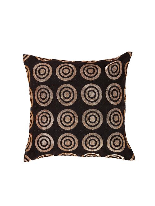 banarasi golden circle designer cushion cover (set of 5) - 16048141 - Standard Image - 1