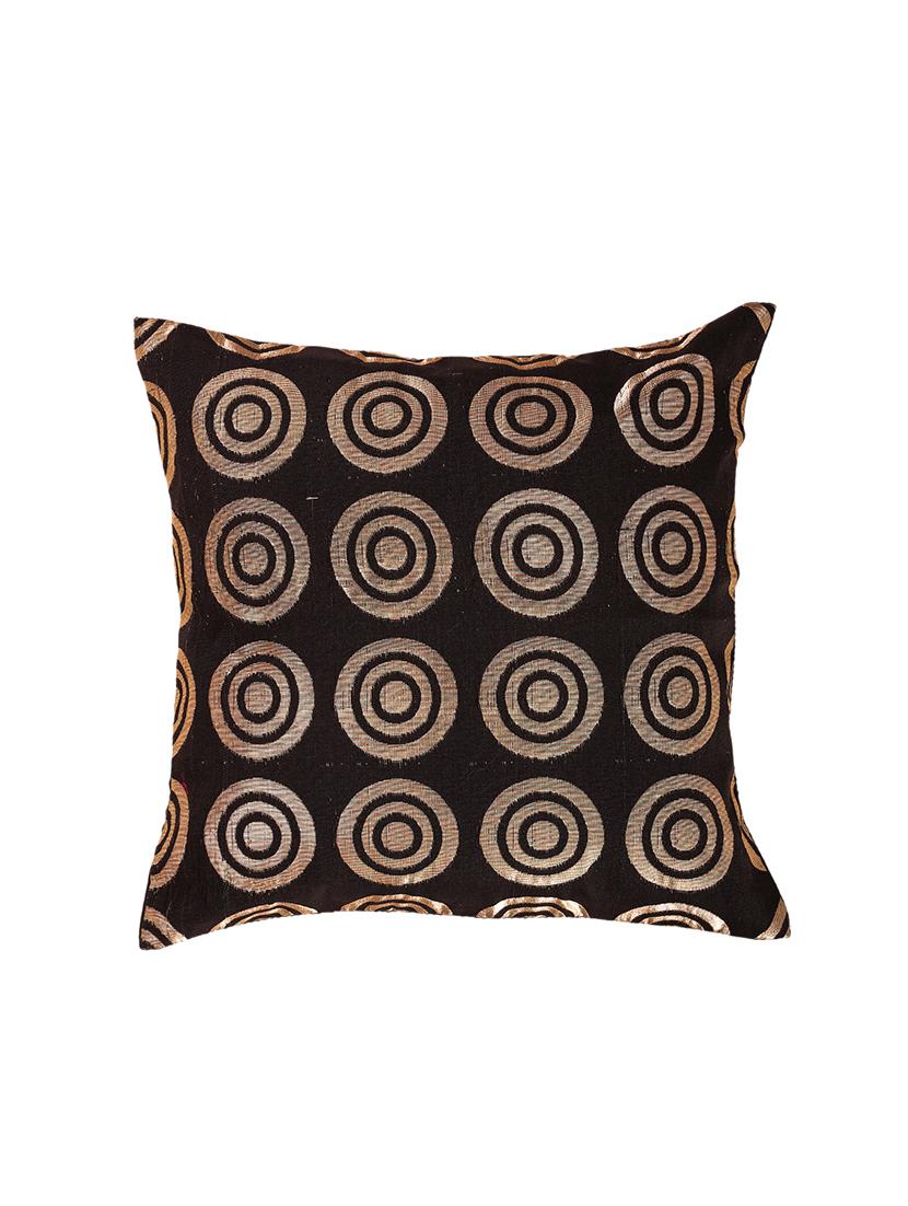 banarasi golden circle designer cushion cover (set of 5) - 16048141 - Zoom Image - 1