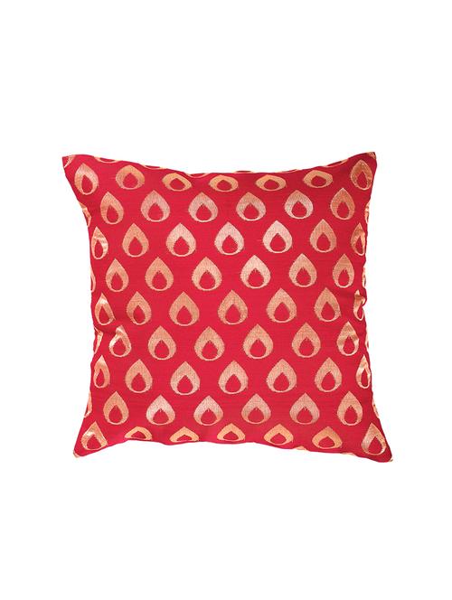 banarasi golden circle designer cushion cover (set of 5) - 16048142 - Standard Image - 1