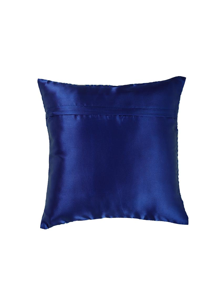 banarasi golden circle designer cushion cover (set of 5) - 16048143 - Zoom Image - 2