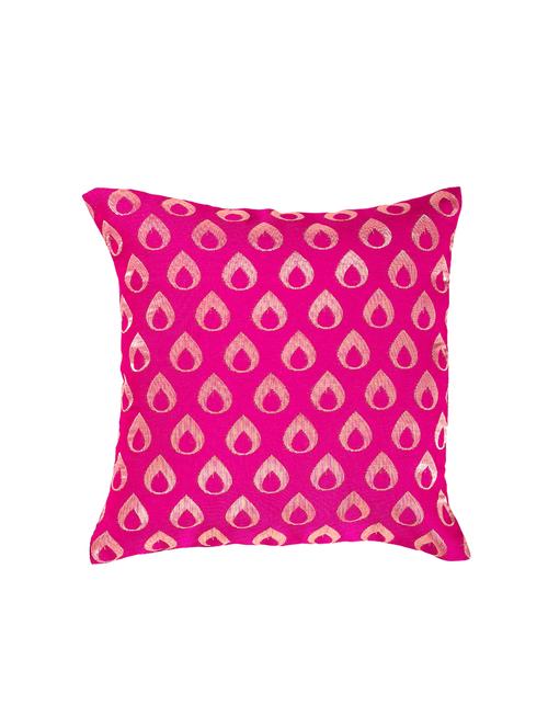 banarasi golden circle designer cushion cover (set of 5) - 16048144 - Standard Image - 1