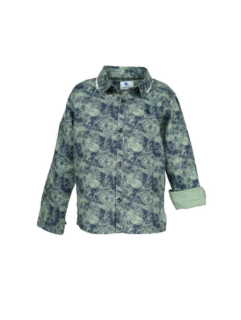 roll up sleeved abstract print shirt - 16048277 - Zoom Image - 1