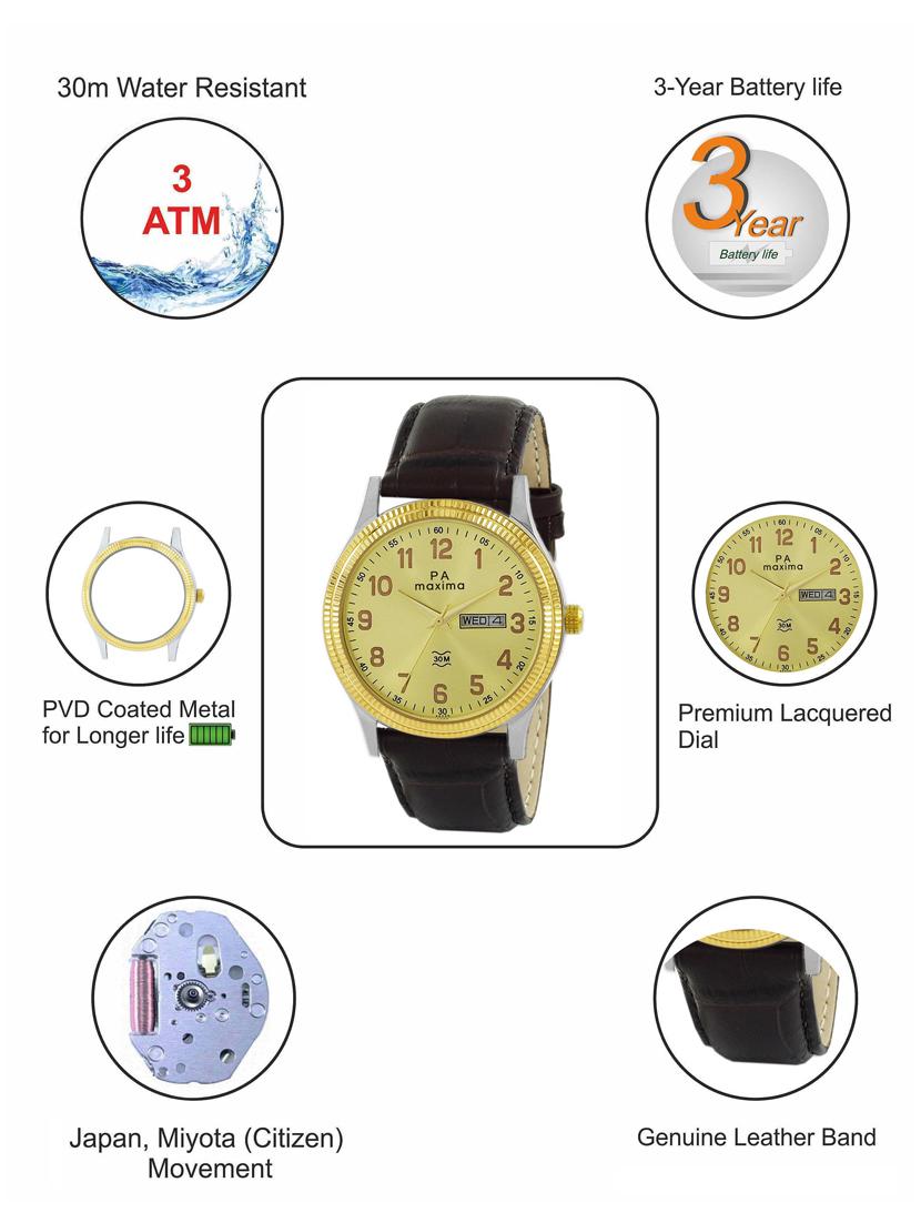 leatherette strap analog watch (45220lmgt) - 16048754 - Zoom Image - 4