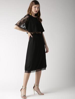 lace panel layered dress - 16048862 - Standard Image - 2