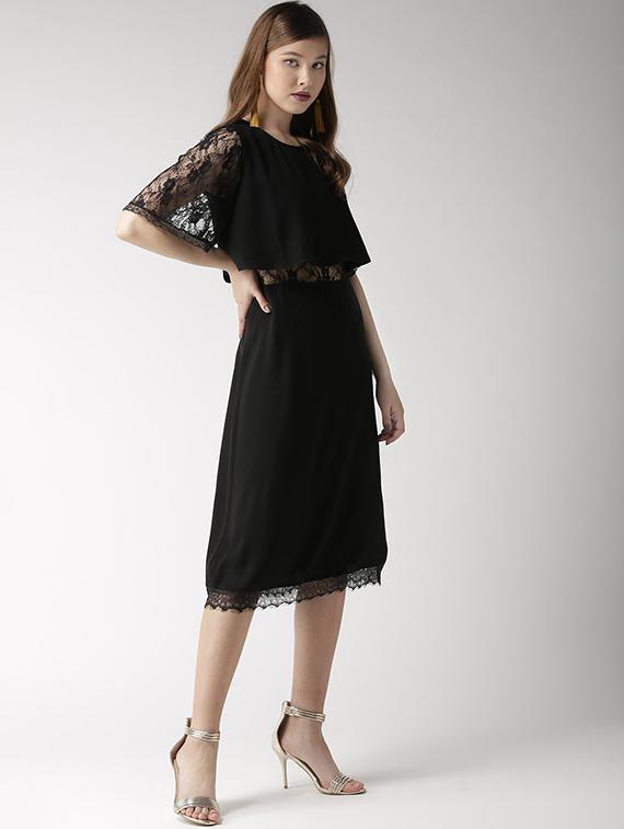 lace panel layered dress - 16048862 - Zoom Image - 2