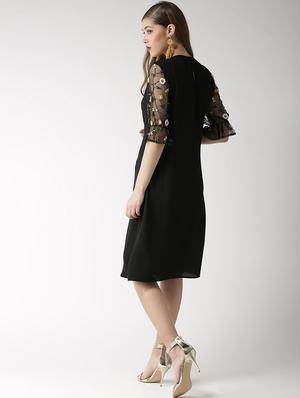floral embroidered a-line dress - 16048863 - Standard Image - 3