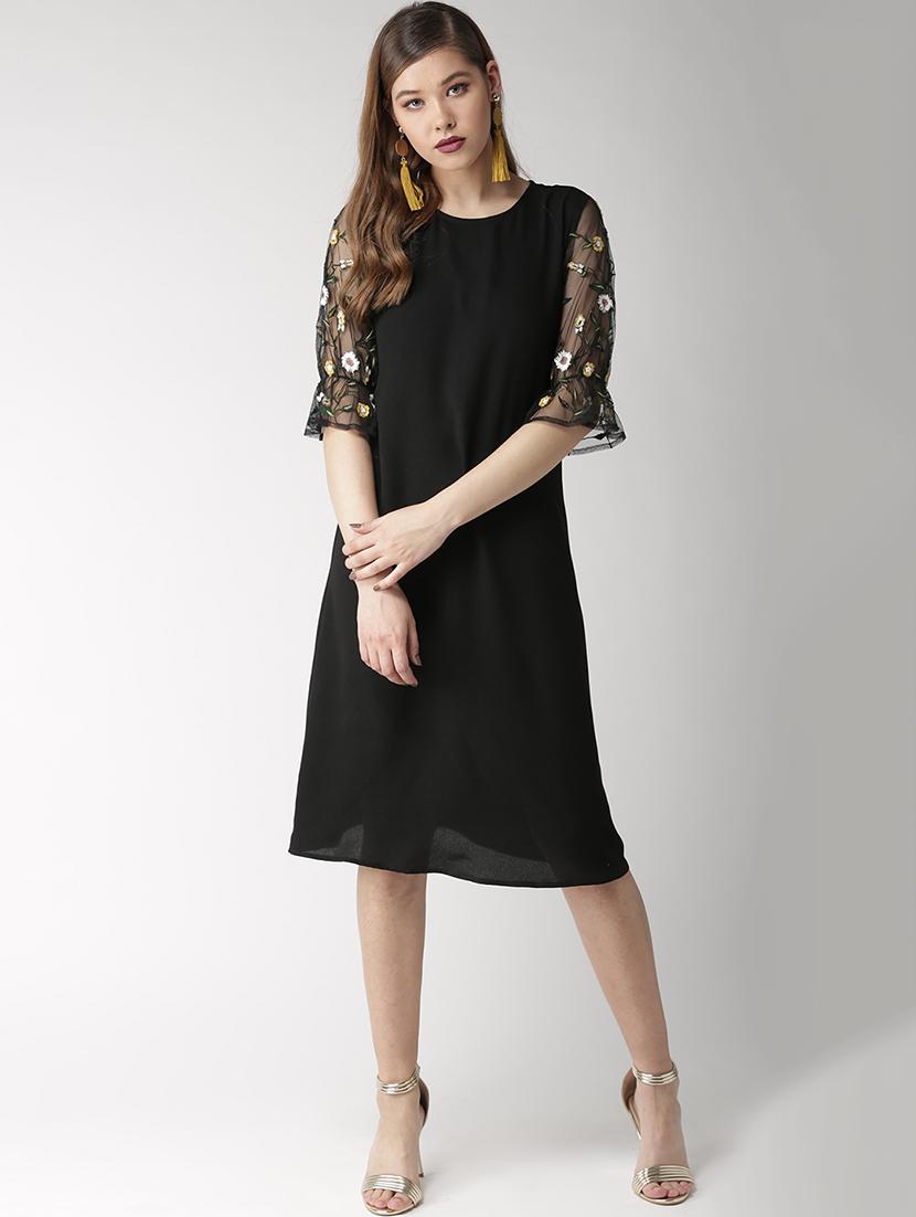 floral embroidered a-line dress - 16048863 - Zoom Image - 1
