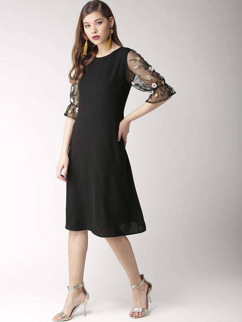 floral embroidered a-line dress - 16048863 - Zoom Image - 2