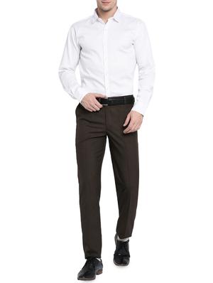 brown polyester formal trouser - 16049449 - Standard Image - 4