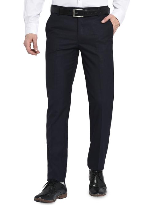 navy blue polyester formal trouser - 16049452 - Standard Image - 1