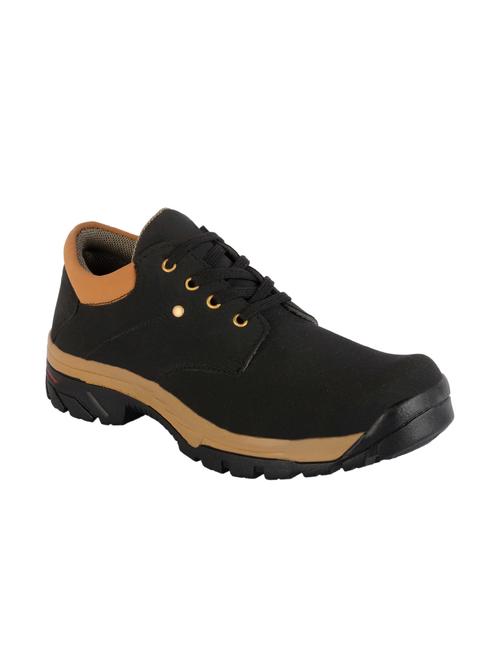 black leatherette lace up shoes - 16049594 - Standard Image - 1