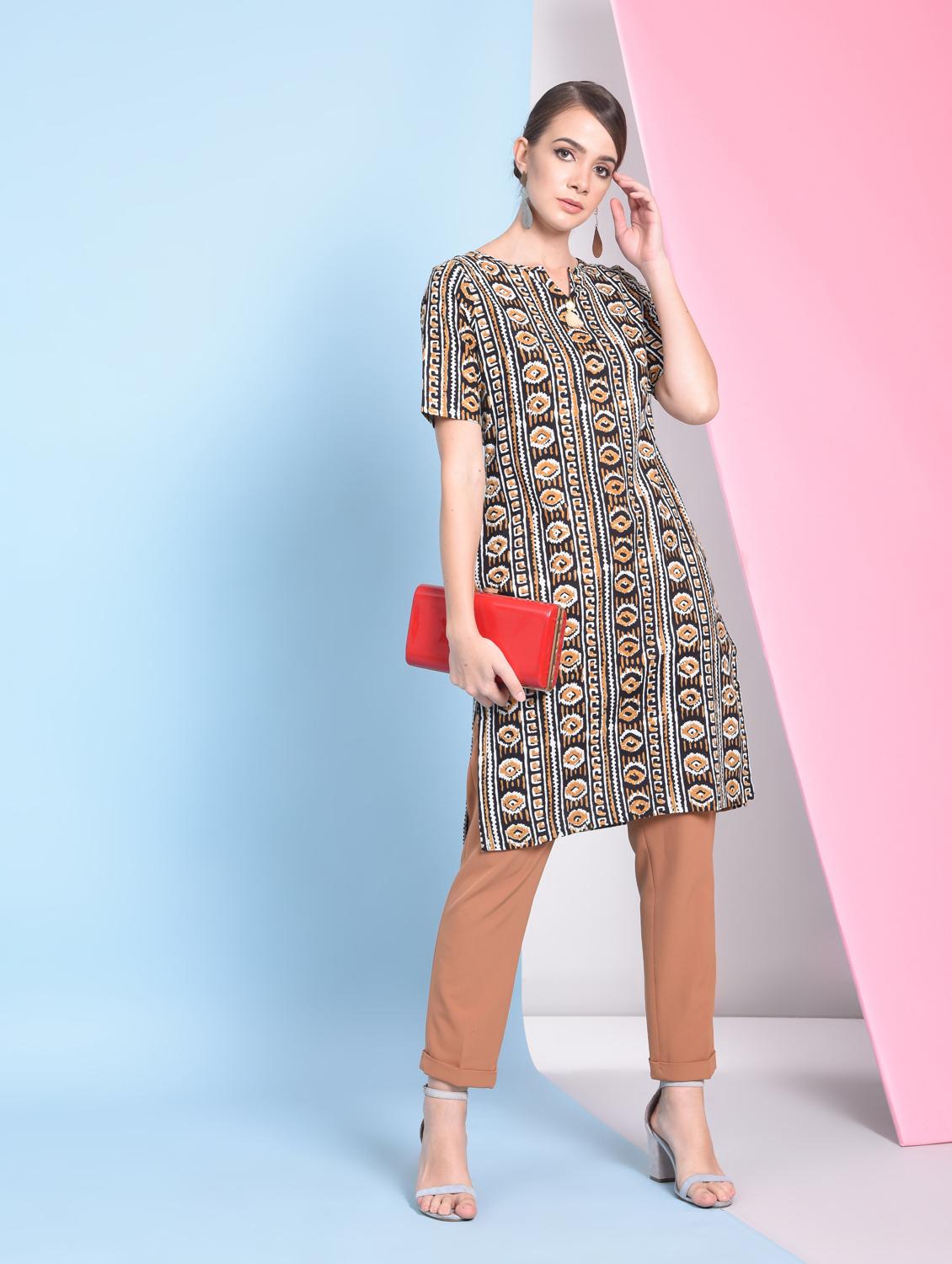 Printed straight kurta - 16050758 - Zoom Image - 1