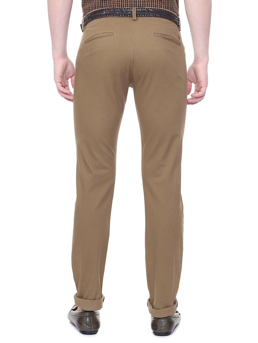 brown cotton chinos casual trousers - 16050994 - Zoom Image - 2