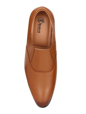 tan leatherette slipons - 16052346 - Standard Image - 4