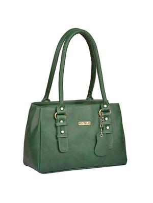 green leatherette (pu) handbag and wallet combo - 16052574 - Standard Image - 4