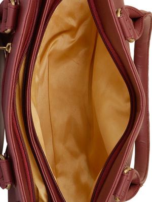 maroon leatherette (pu) handbag and wallet combo - 16052632 - Standard Image - 3