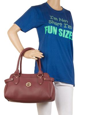 maroon leatherette (pu) handbag and wallet combo - 16052632 - Standard Image - 9