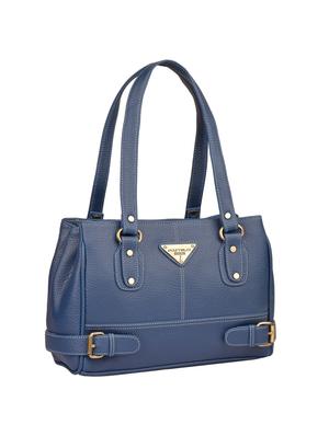 blue leatherette (pu) handbag and wallet combo - 16052648 - Standard Image - 4