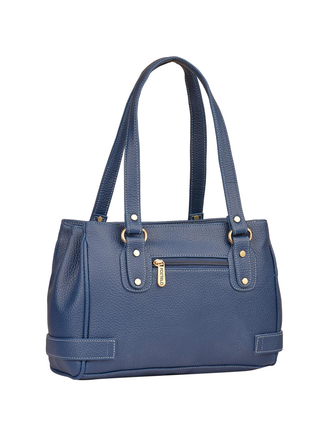 blue leatherette (pu) handbag and wallet combo - 16052648 - Zoom Image - 2