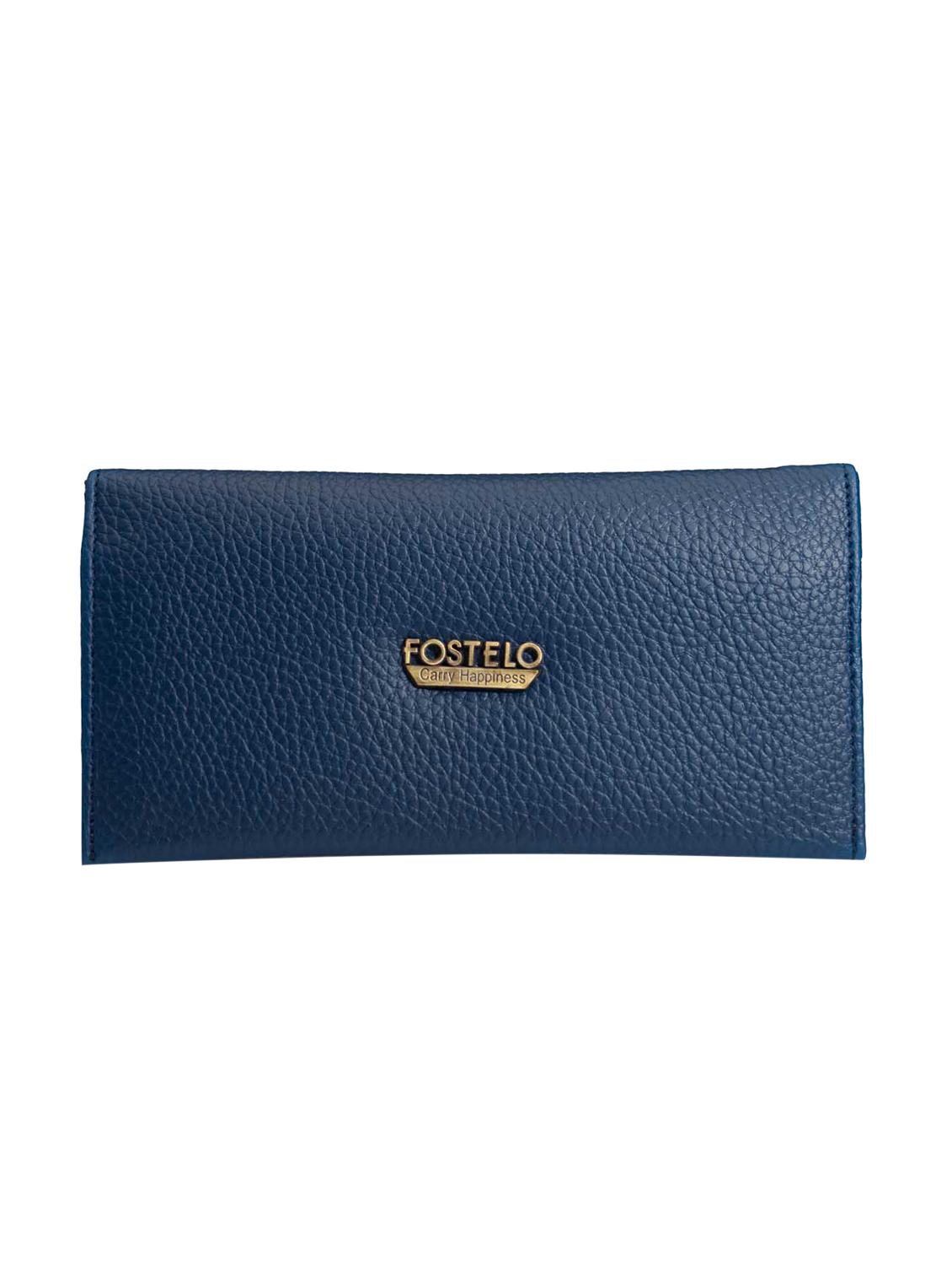blue leatherette (pu) handbag and wallet combo - 16052648 - Zoom Image - 5