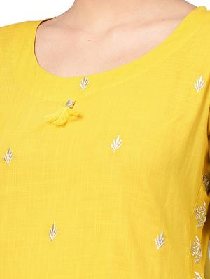 embroidered kurta with tiered sharara set - 16053460 - Standard Image - 4