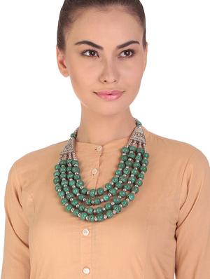 green metal other necklace - 16053477 - Standard Image - 3