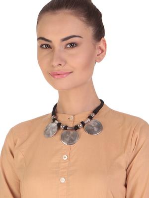 silver metal necklace - 16053484 - Standard Image - 3