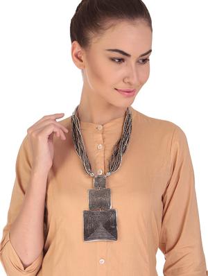 silver metal other necklace - 16053492 - Standard Image - 3