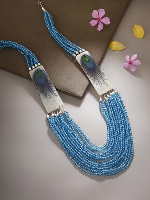 blue metal other necklace - 16053555 - Standard Image - 3