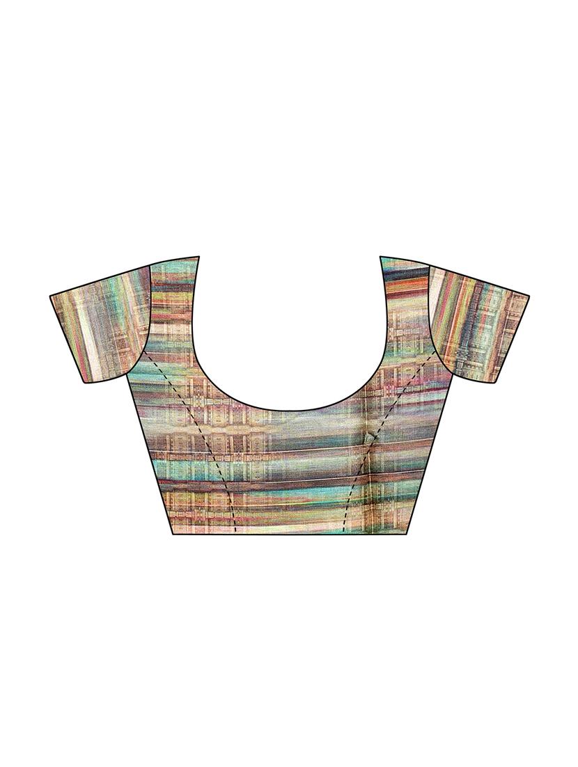 digital graphic printed saree with blouse - 16053605 - Zoom Image - 3
