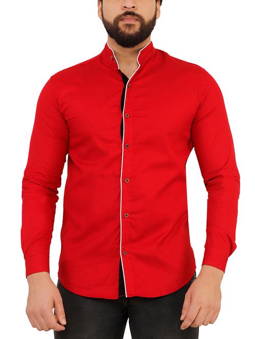red solid casual shirt - 16054123 - Standard Image - 1