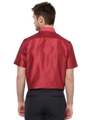 red polyester casual shirt - 16054515 - Standard Image - 3