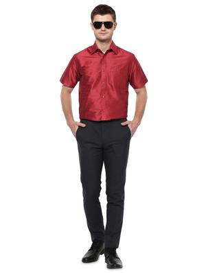 red polyester casual shirt - 16054515 - Standard Image - 4