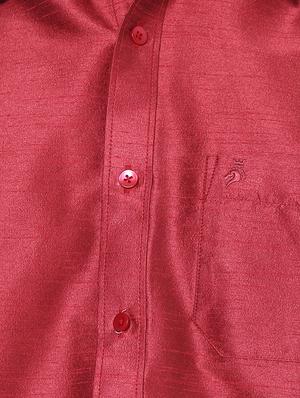 red polyester casual shirt - 16054515 - Standard Image - 5