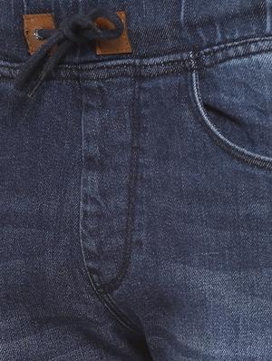blue washed side taped denim joggers - 16054691 - Standard Image - 3